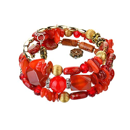 Boho Multilayer Irregular Agate Beads Charm Bracelets for Women