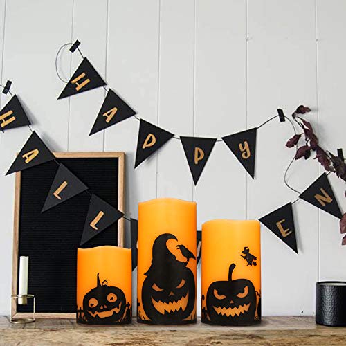 Halloween Flameless Flickering LED Candles with 6-Hour Timer