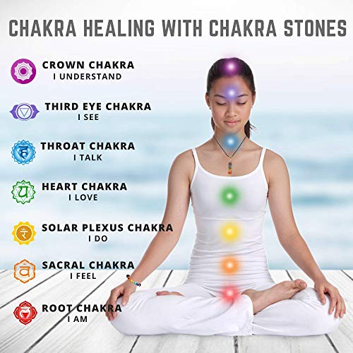 7 Chakra Necklace and Chakra Bracelet and amethyst Crystal Necklace Jewelry Bundle Set