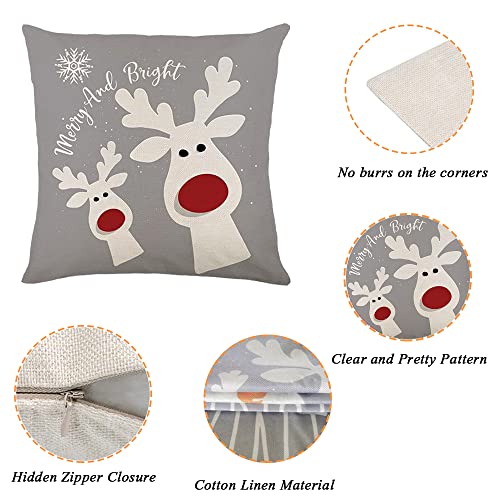 Set of 4 Christmas Pillow Covers 18X18 Inch