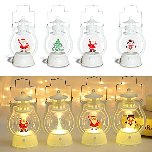 4 Pcs Mini Christmas Lantern Decoration w/ LEDs