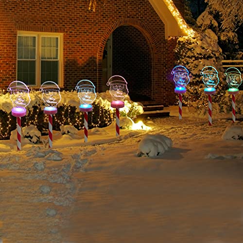 4 Pack Color Changing Christmas Solar Pathway Lights