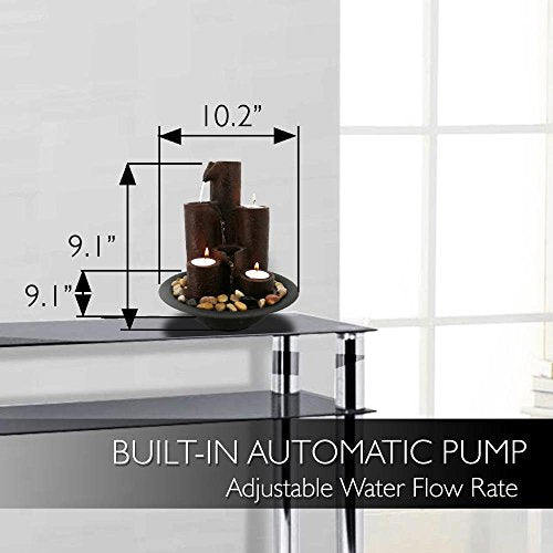 Cascading Waterfall Fountain (3-Tier) -3 Candles & River Rocks Included
