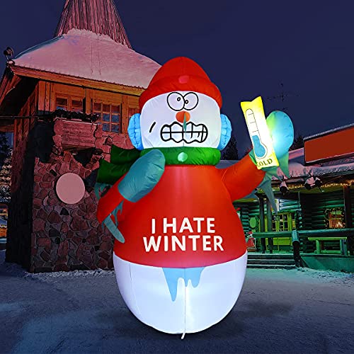 6ft Christmas Snowman Inflatable with Built-in LEDs