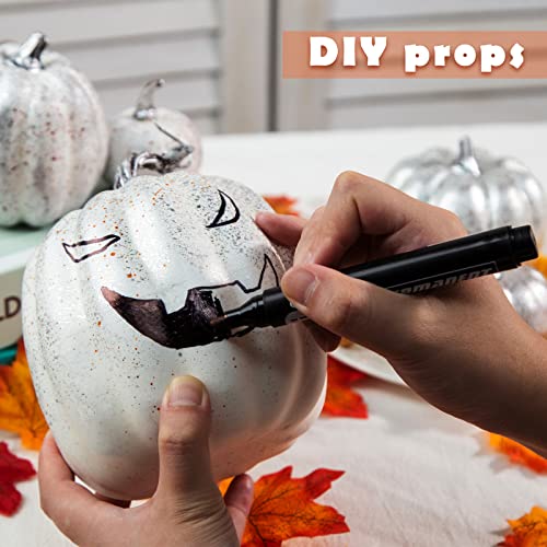 12P-16 PCS Artificial Pumpkins for Fall Halloween Thanksgiving Home Decoration