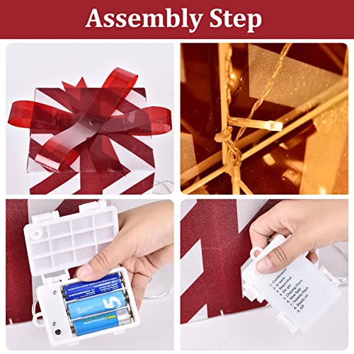 Set of 3 Christmas Lighted Gift Boxes