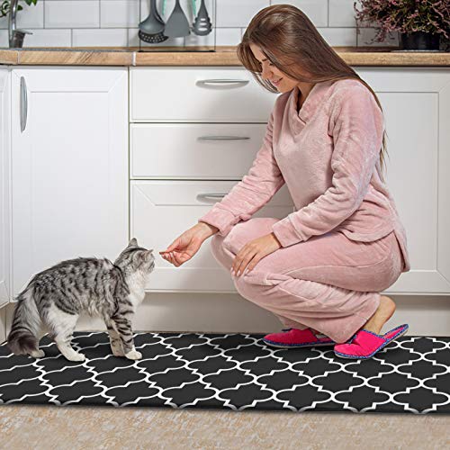 [2 PCS] Cushioned Anti-Fatigue Kitchen Rug, Waterproof Non-Slip