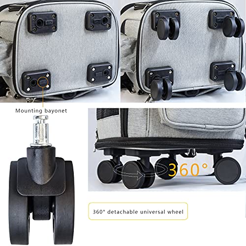 Pet Travel Carrier Backpack Small Medium Cat Dog Pet w/ Wheels