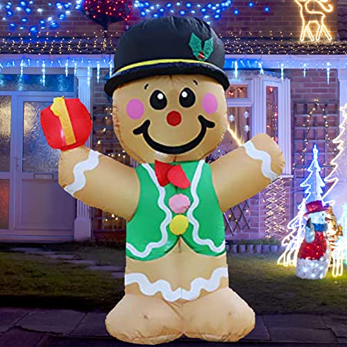 5 FT Christmas Inflatables Gingerbread w/ LED Lights