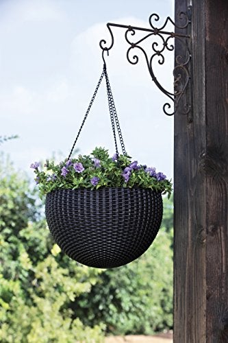 Rattan Set of 2 Round Hanging Planter Baskets for Plants