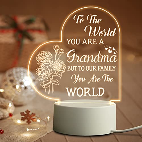Acrylic USB Low Power Engraved Night Light- Mothers' Day Gifts for Mom & Nana