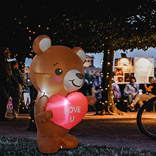 Valentine's Day Inflatable 4FT Love U Bear w/ Built-in LEDs