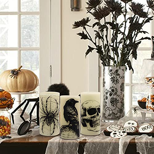 Halloween Flameless Flickering LED Candles with 6-Hour Timer