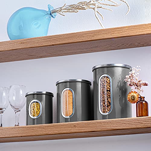 3 Pc Airtight  Canisters Sets For The Kitchen w/ See Through Window