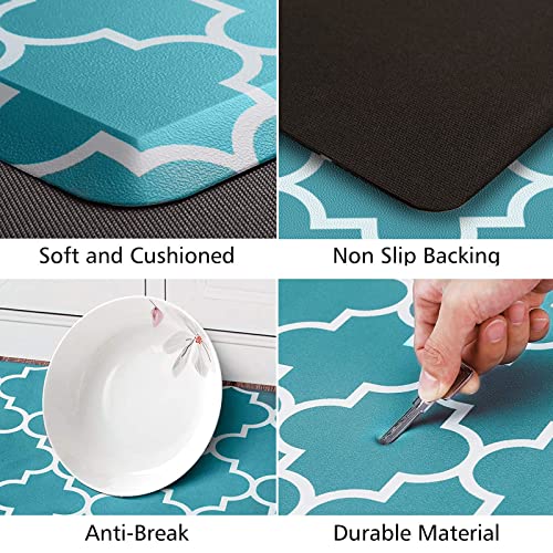 [2 PCS] Cushioned Anti-Fatigue Kitchen Rug, Waterproof Non-Slip