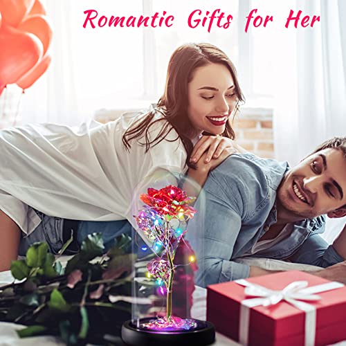 I Love You Mom Galaxy Roses Gifts in Glass Dome for Mothers Day/Birthday