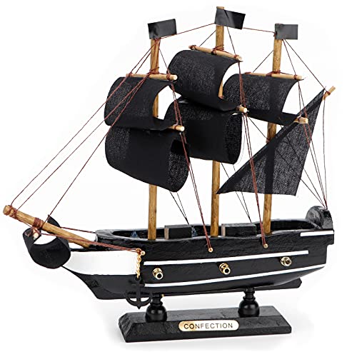 Wooden Sailing Ship Model, Vintage Handcraft Sailboat Nautical Decor 7.48"x7.48"