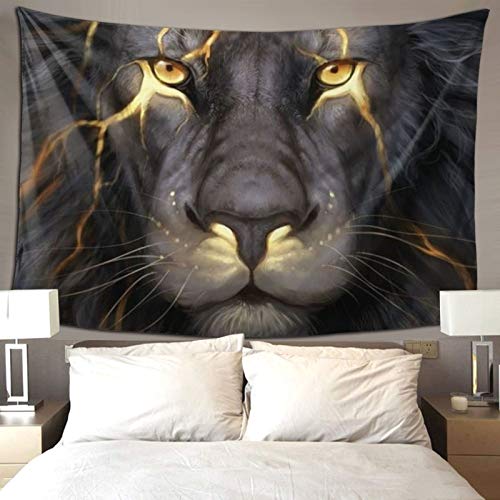Black and Gold Focused Lion King Wall Hanging Tapestry