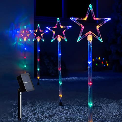 Set of 4 Christmas Pathway Lights- Solar Powered Pre-lit 40 LEDs