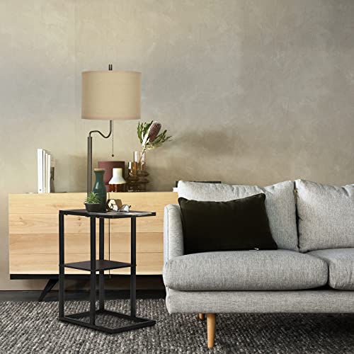 Modern Floor Lamp W/ End Table & USB Charging Port