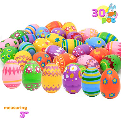 30 Pcs Printed Jumbo Plastic Eggs for Easter Egg Hunt