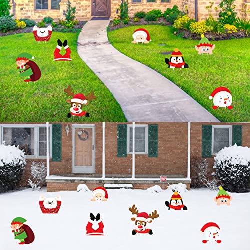 8PCS Christmas Yard Signs Stakes Decoration