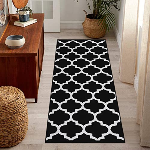 Black & White Outdoor Rug, Machine Washable, Reversible