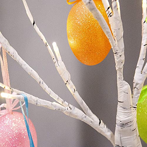 LED Easter Birch Tree Lights w/ Eggs Battery Powered
