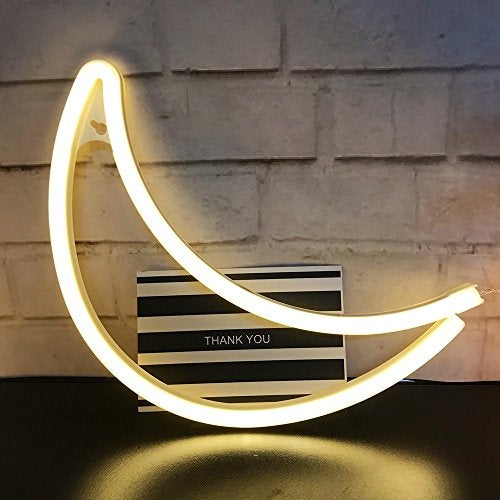 Crescent Neon Moon LED Moon Art (Warm White)