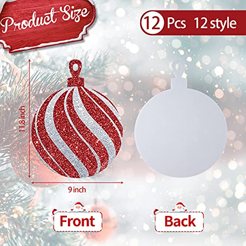 12 Pieces Christmas Balls Yard Sign Lawn Decorations