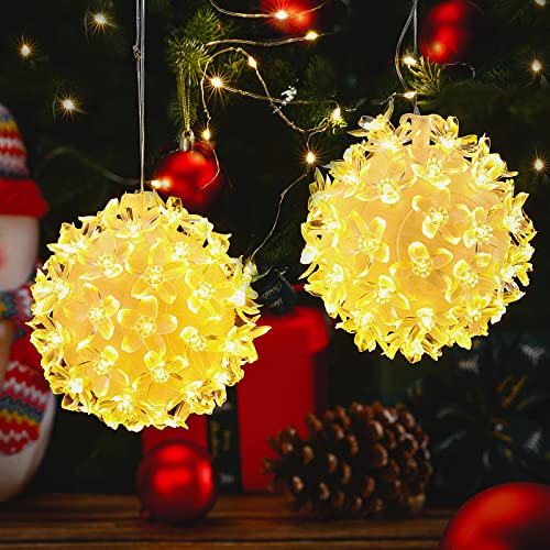 4 Pieces 4.3 Inch Christmas Sphere Light -Warm White