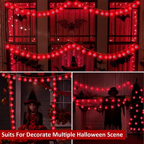 [ 8 Modes & Timer ] 29.5 Ft 60 LED Halloween Eyeball String Lights