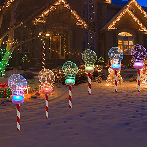 4 Pack Color Changing Christmas Solar Pathway Lights