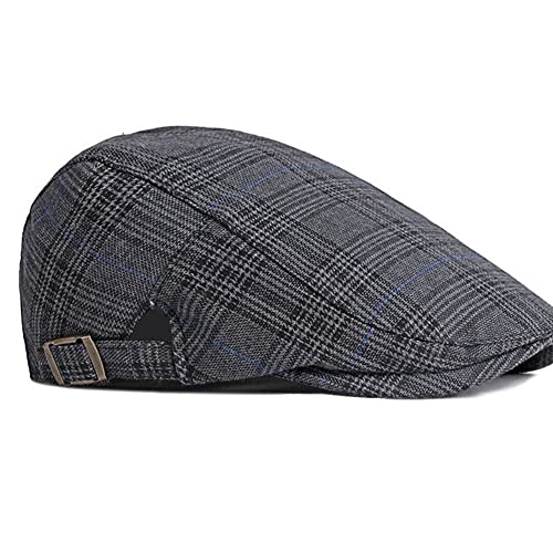 2 Pack Men's Cotton Flat Cap Ivy Gatsby Newsboy Hat (M)