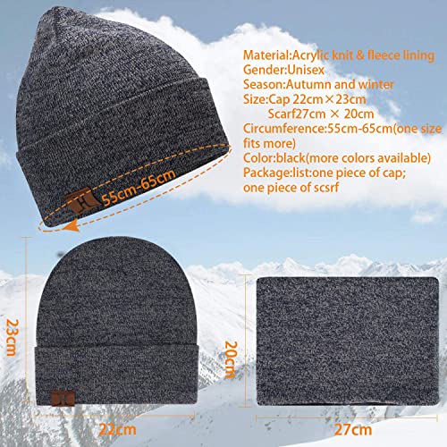 Winter Beanie Hat Scarf Touchscreen Gloves Set for Men & Women