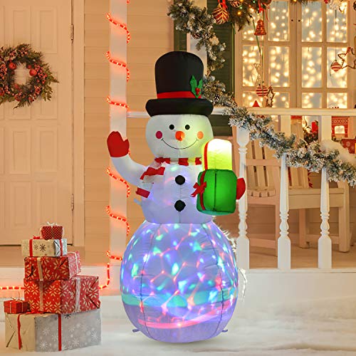 5 FT Inflatable Christmas Snowman Rotating Led Lights Holiday Blow Up Inflatables