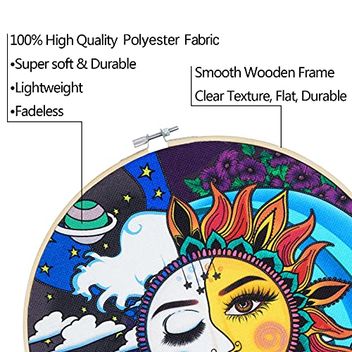 Pack of 3 Sun and Moon Wall Art Decoration with Frame