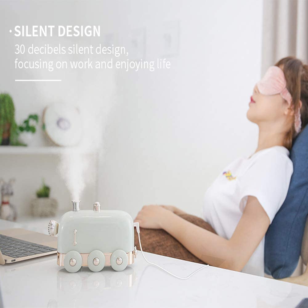 Mini Humidifiers Portable 300ml Desktop Quiet & Ultrasonic w/ USB Charge Auto Shut Off (Green)