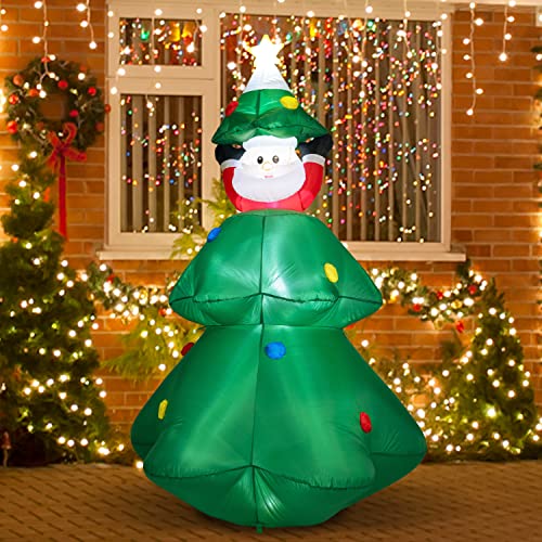 6Ft  Christmas Inflatable Tree Decoration w/ Santa Claus