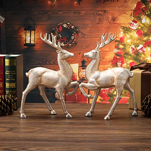 2 Pcs Glitter Reindeer Christmas Decoration