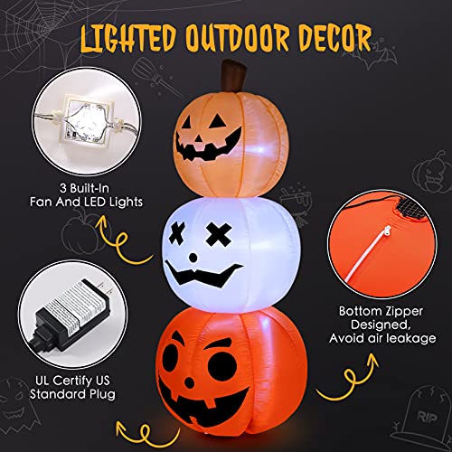 6FT Halloween Inflatable Pumpkin w/ LED Decoration