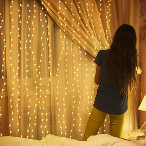 LED Fairy String Lights, Warm White 300 LED, 9.8x9.8ft -2Pack
