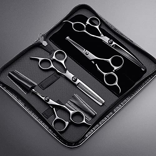 4CR Stainless Steel Safety Round Tip 6 in 1 Professional Dog Grooming Scissors Kit