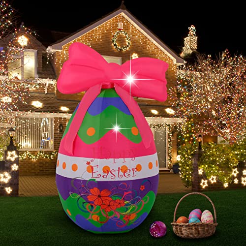 7 FT Lighted Easter Inflatable Egg Decoration