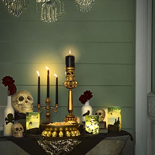 Halloween Flameless Flickering LED Candles with 6-Hour Timer