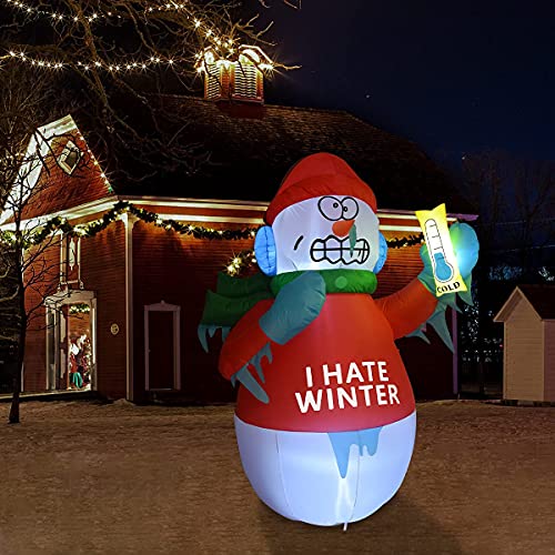 6ft Christmas Snowman Inflatable with Built-in LEDs