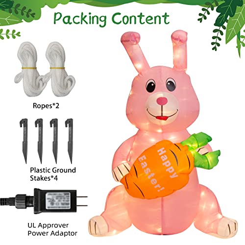 4FT Easter Inflatable Bunny w/ Build-in 150 LEDs