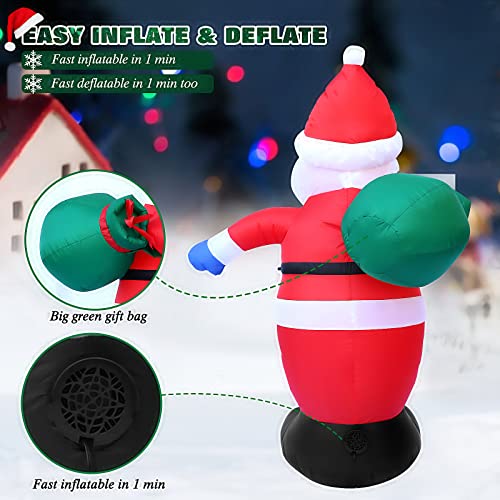 6 FT Christmas Inflatable Santa Claus & Snowman Outdoor Decorations