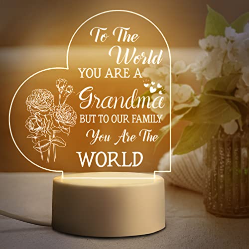Acrylic USB Low Power Engraved Night Light- Mothers' Day Gifts for Mom & Nana