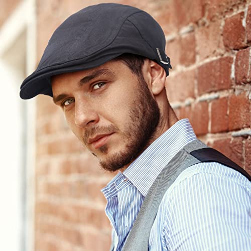 3 Pieces Mens Newsboy Flat Cap Newsies Hat Adjustable